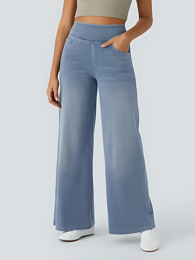 FlexWide - High-Waisted Wide-Leg Denim Pants