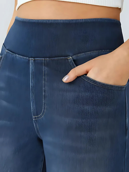 FlexWide - High-Waisted Wide-Leg Denim Pants