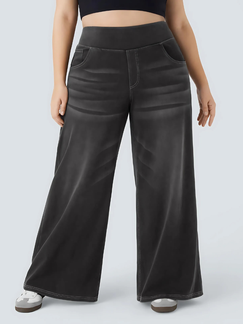 FlexWide - High-Waisted Wide-Leg Denim Pants
