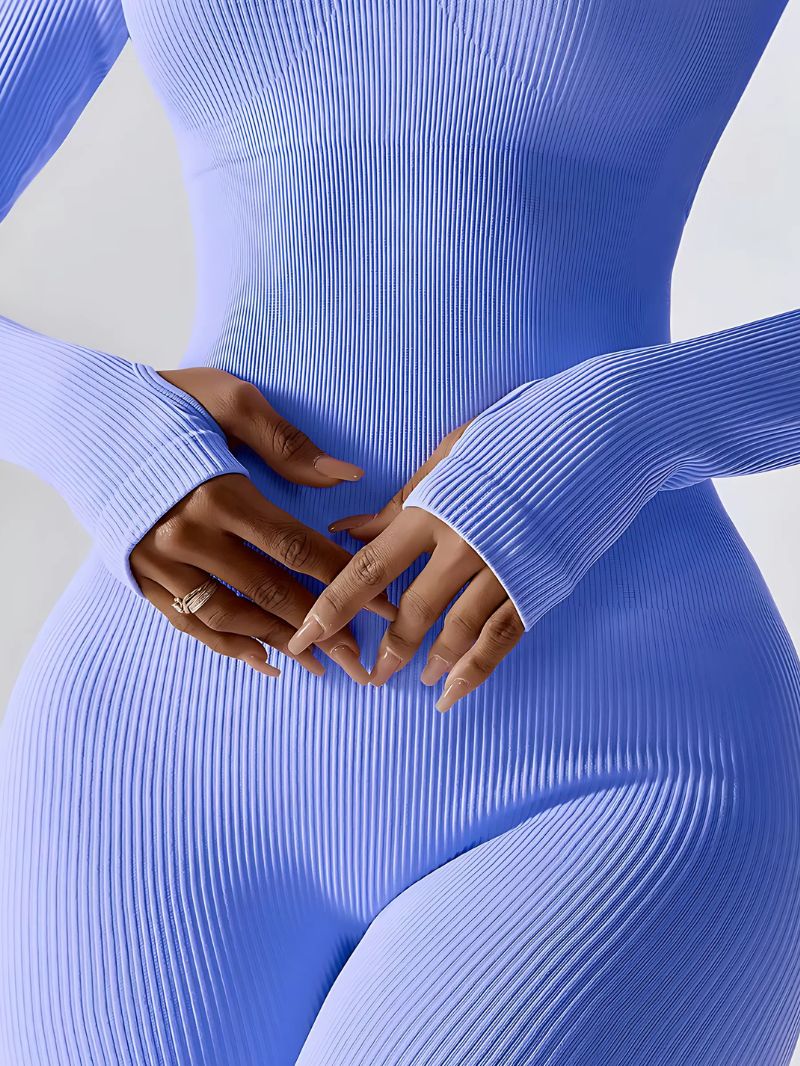 LumaFit – Seamless Ribbed Long-Sleeve Jumpsuit