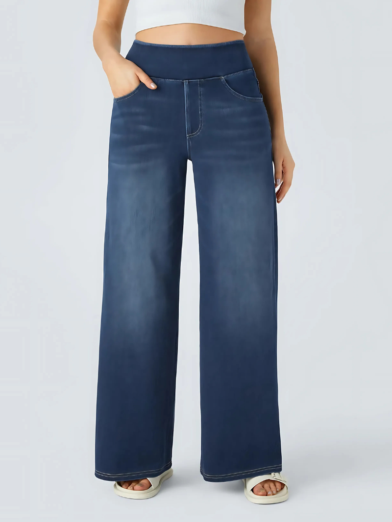 FlexWide - High-Waisted Wide-Leg Denim Pants