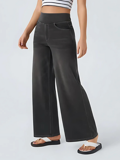 FlexWide - High-Waisted Wide-Leg Denim Pants