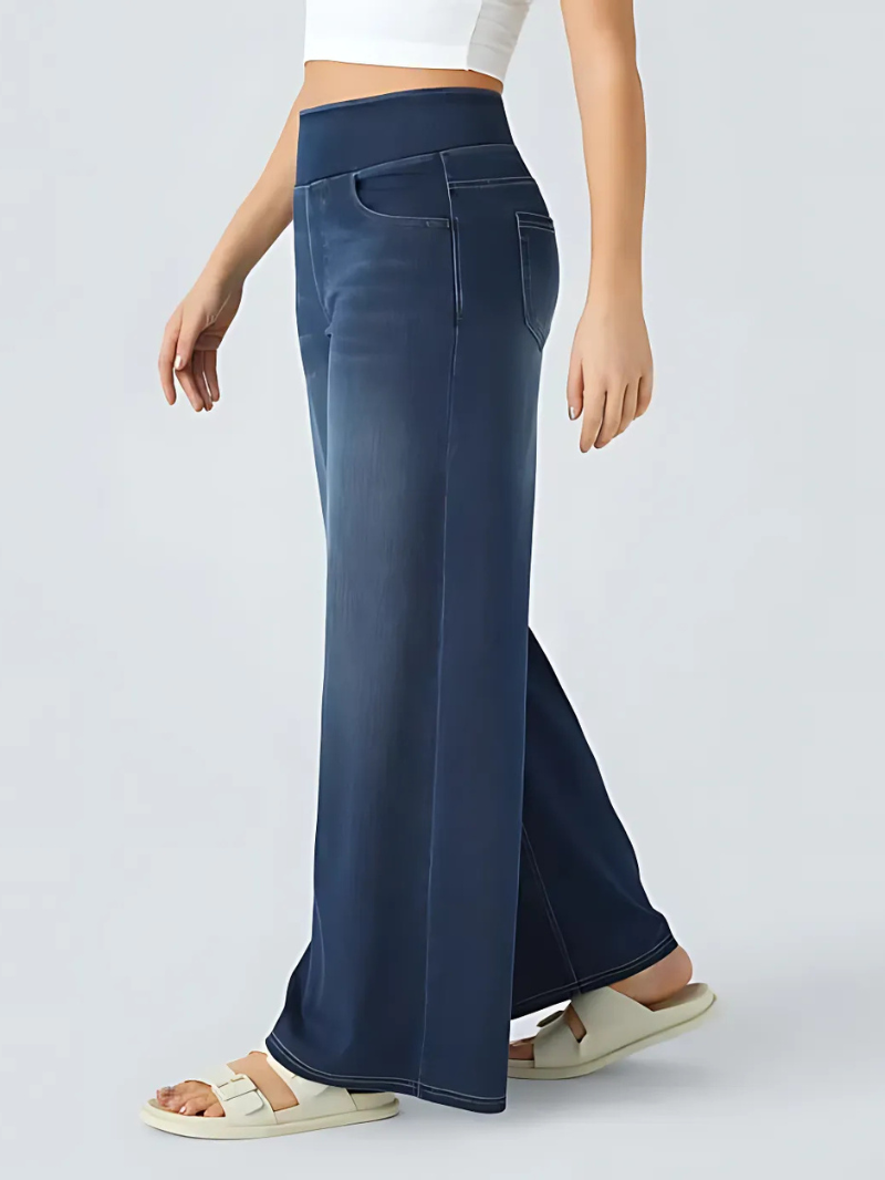 FlexWide - High-Waisted Wide-Leg Denim Pants