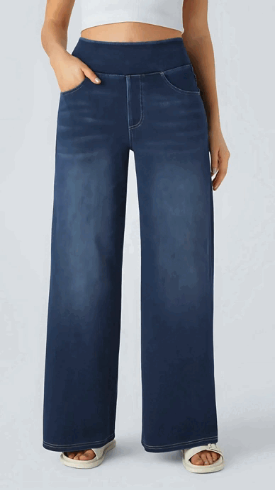 FlexWide - High-Waisted Wide-Leg Denim Pants